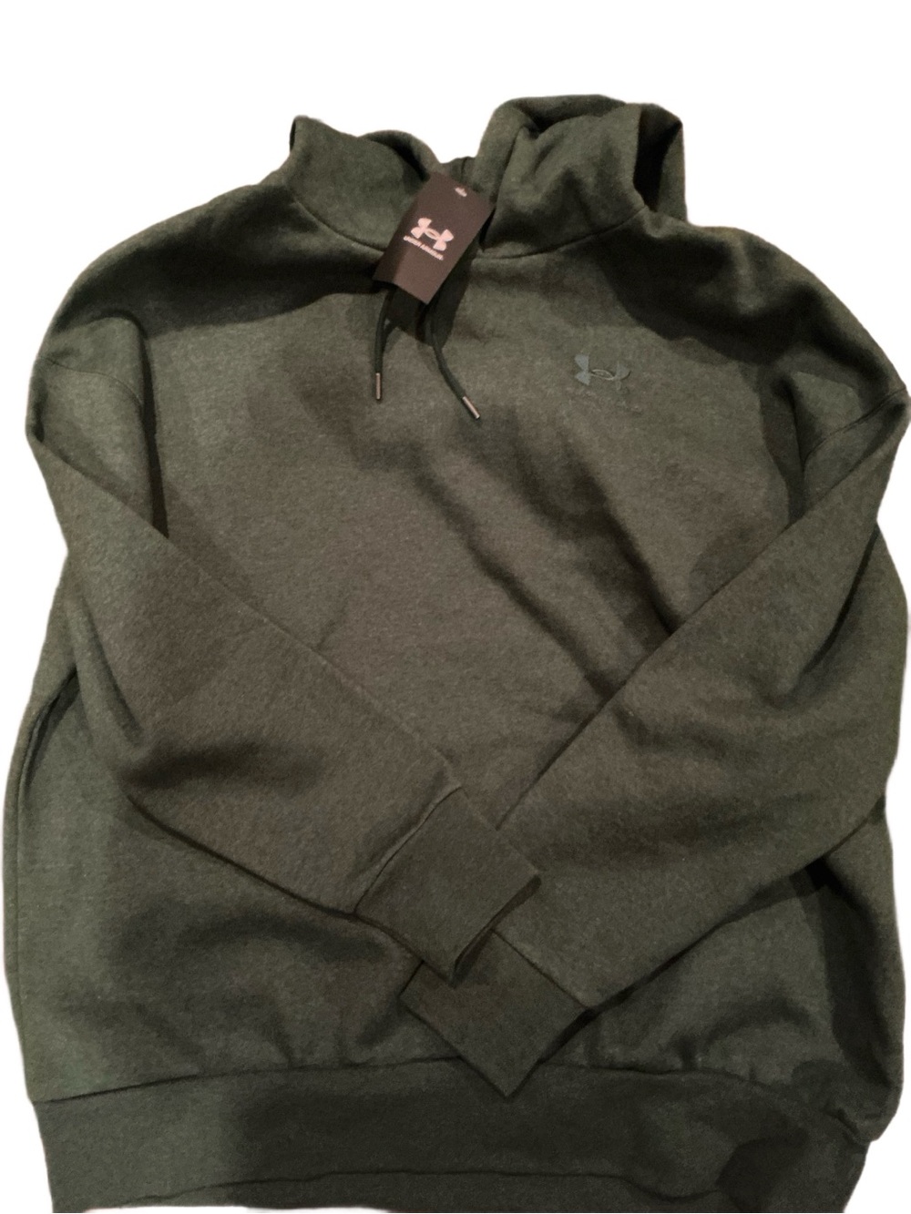 Under Armour Women Baggy Olive Green Half-Zip Pullover Hoodie Size L. NWT